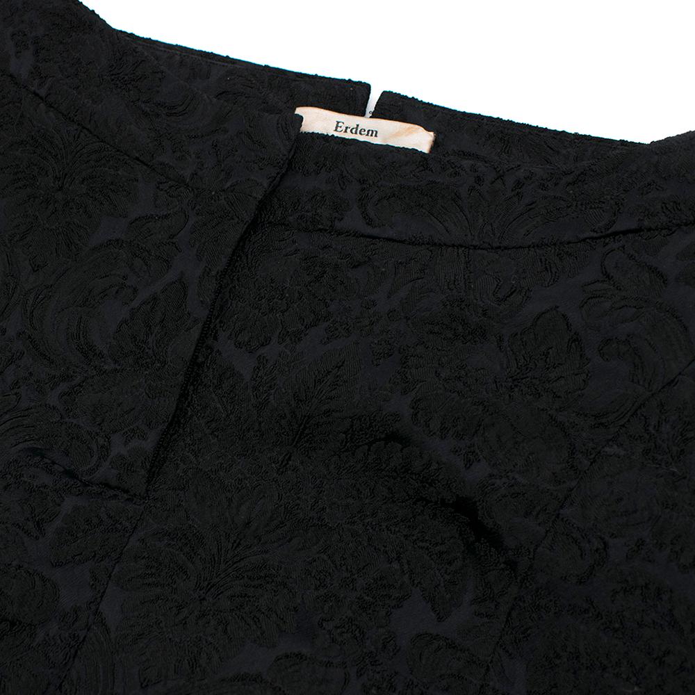 Erdem Black Stina Damask-Brocade Trousers - Size US 4 In Excellent Condition For Sale In London, GB