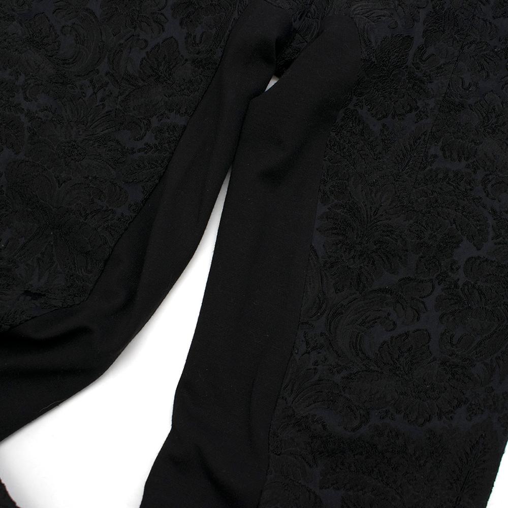 Erdem Black Stina Damask-Brocade Trousers - Size US 4 For Sale 1