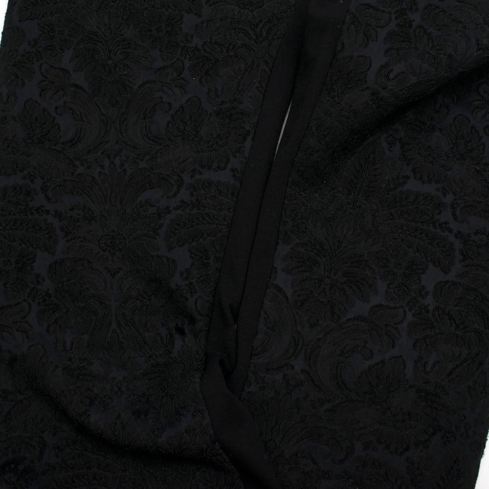 Erdem Black Stina Damask-Brocade Trousers - Size US 4 For Sale 2