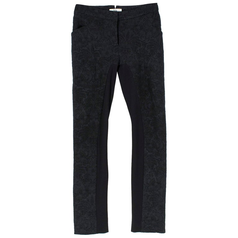 Erdem Black Stina DamaskBrocade Trousers Size US 4 For Sale at 1stDibs