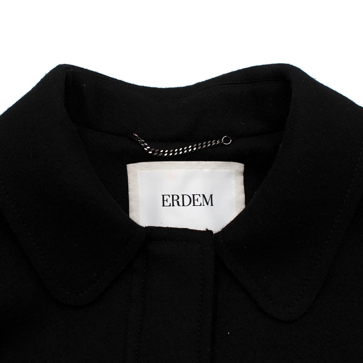 Erdem - Giacca nera in lana con cappuccio -  US 4 In condizioni Nuovo in vendita a London, GB