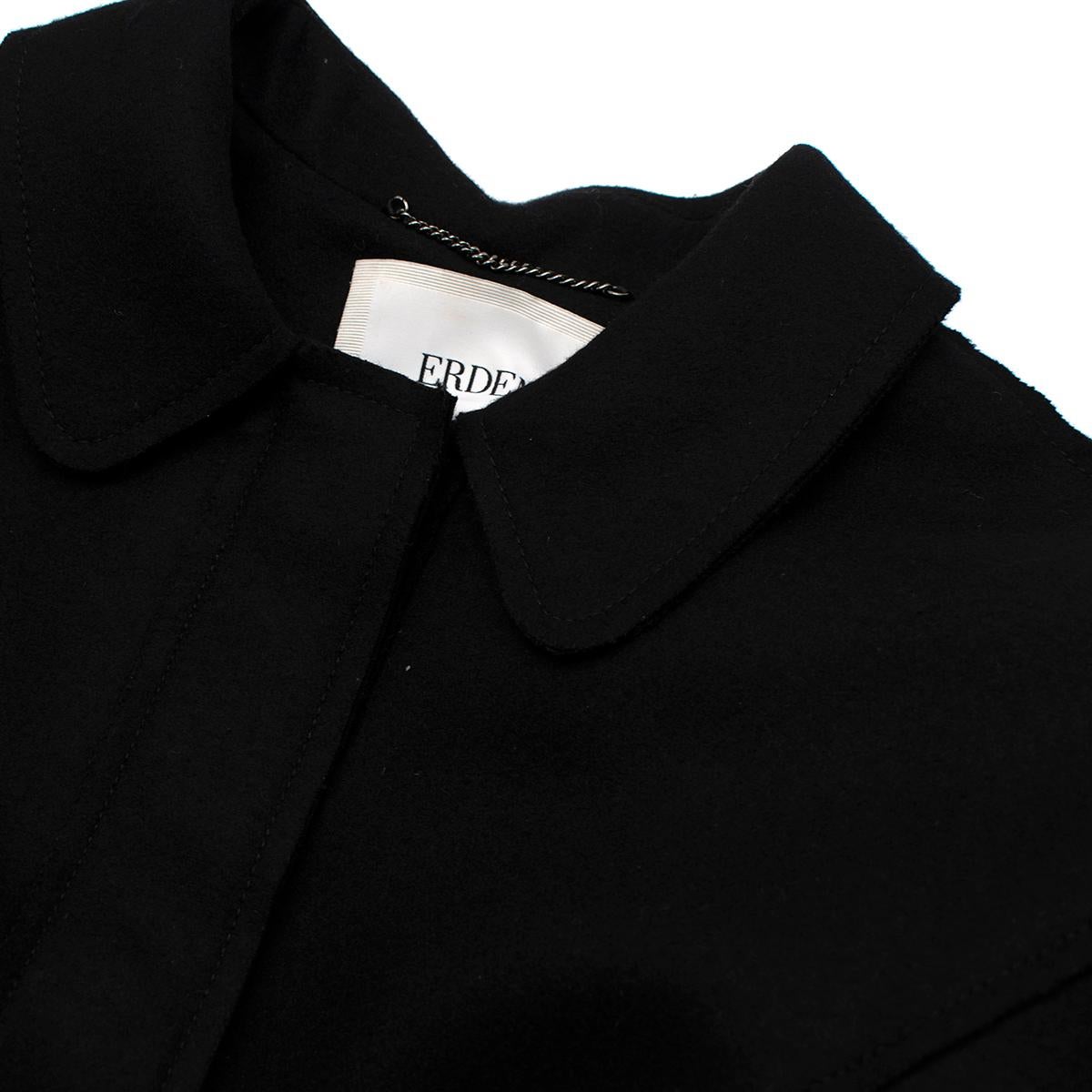 Donna Erdem - Giacca nera in lana con cappuccio -  US 4 in vendita