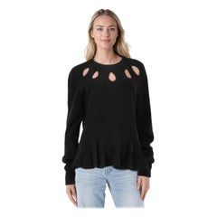 Pull Felicity noir à col en laine et découpes Taille XL
