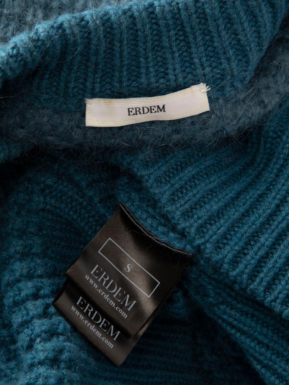 Pull en maille Caspian Mohair bleu Erdem Taille S Pour femmes en vente