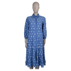 Vestido de algodón azul y blanco ERDEM con bordados PATMOS, talla XS