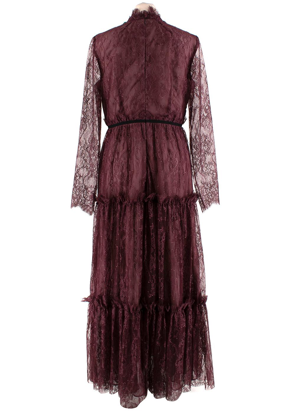 Black Erdem Carolyn crystal-embellished lace gown - Size US 8 For Sale