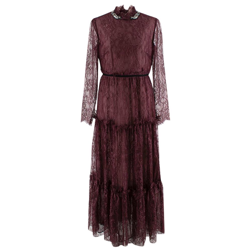 Erdem Carolyn crystal-embellished lace gown - Size US 8 For Sale