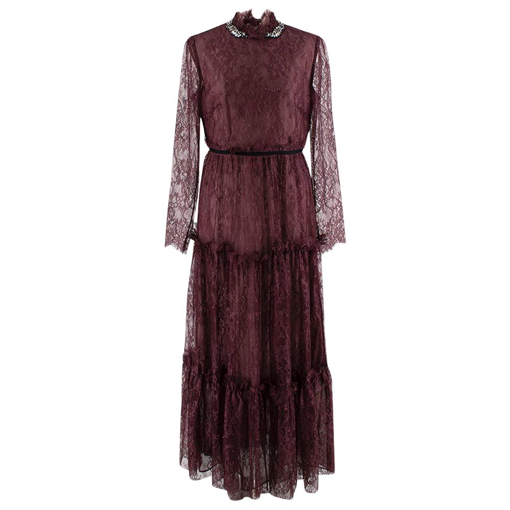 Erdem Carolyn crystal-embellished lace gown - Size US 8 For Sale at 1stDibs