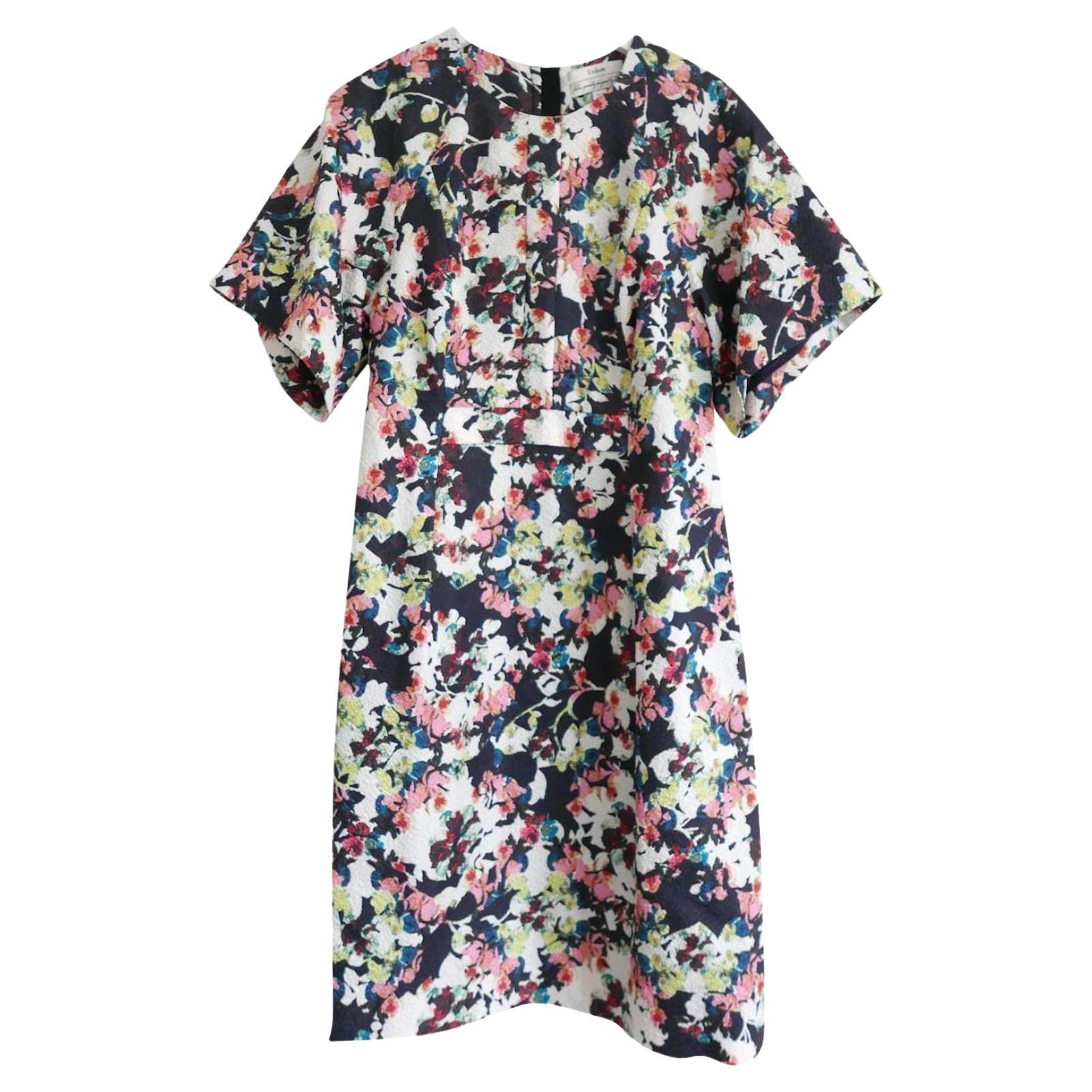 Erdem Cliona Floral Printed Silk Blend Dress For Sale