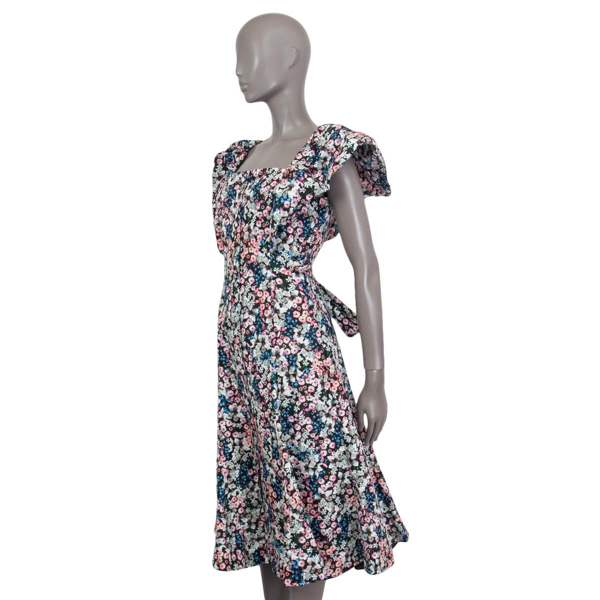 ERDEM cotton 2020 Maudie MEADOW PARK FLORAL MIDI Dress 12 M In Excellent Condition For Sale In Zürich, CH