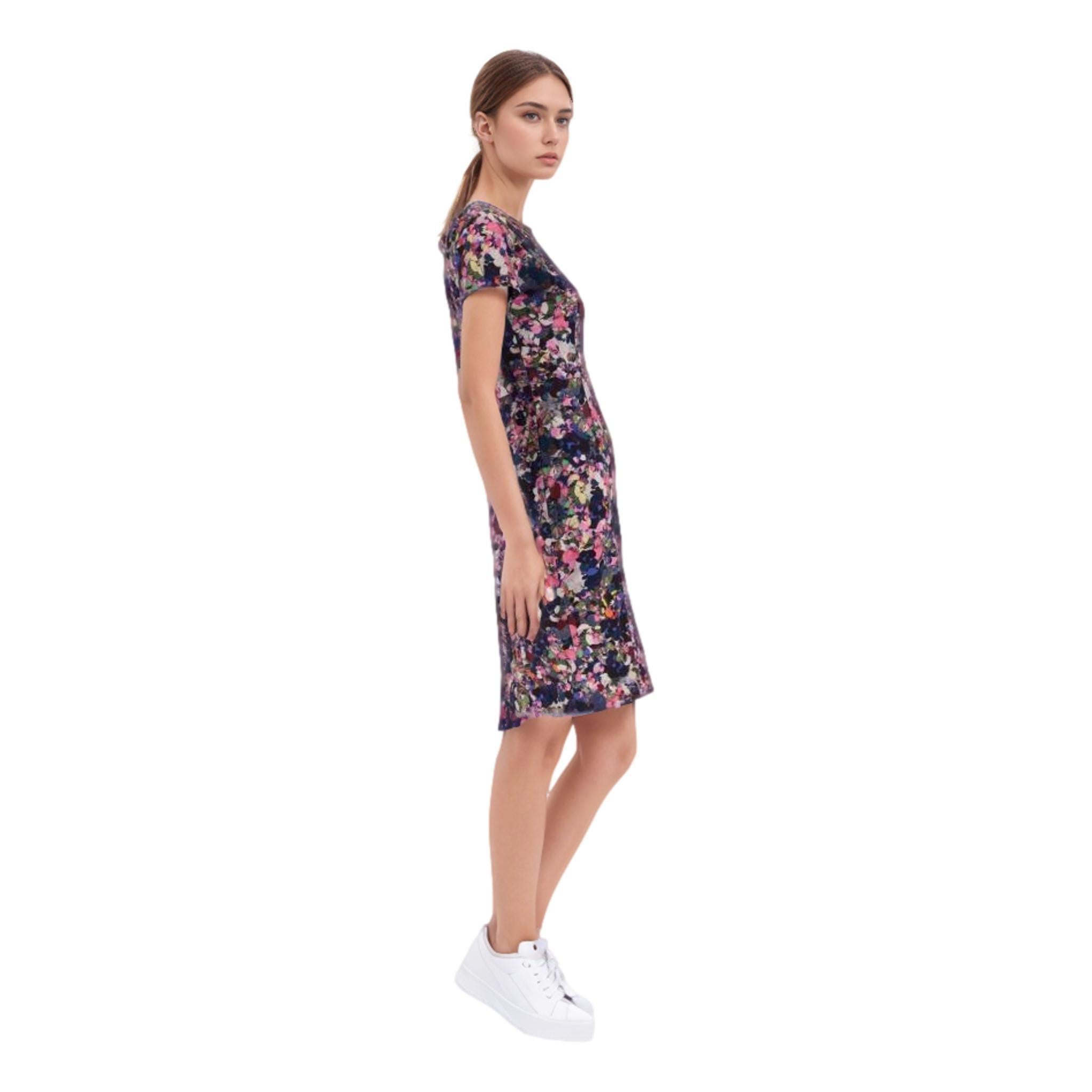 Gray Erdem Cotton Blend Floral Print Sheath Dress For Sale