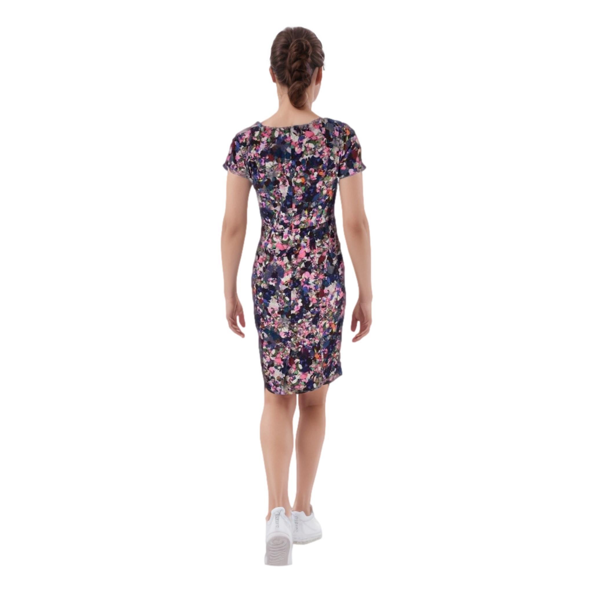 Erdem Cotton Blend Floral Print Sheath Dress In Excellent Condition For Sale In London, GB