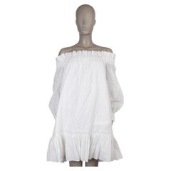 ERDEM cream FLORAL EMBROIDERED OFF-SHOULDER Dress XS