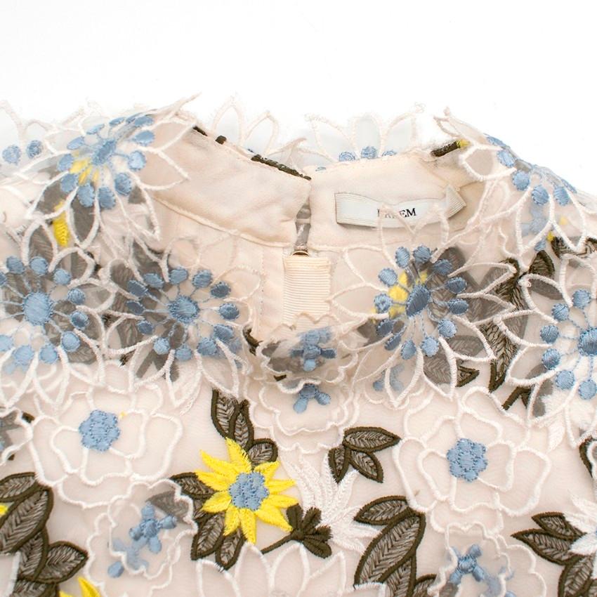 Women's or Men's Erdem Dina Silk-organza Floral-embroidered Dress - Size US 8 For Sale
