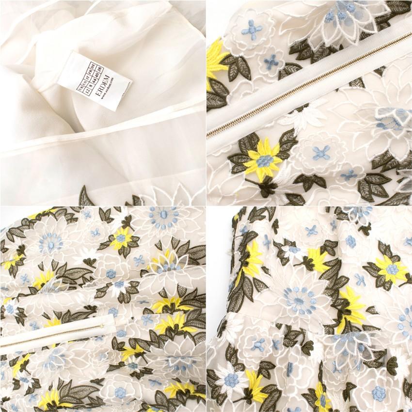 Erdem Dina Silk-organza Floral-embroidered Dress - Size US 8 For Sale 3