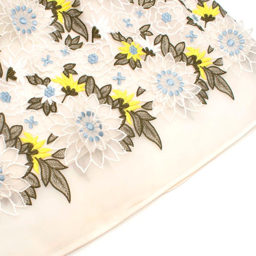 Erdem Dina Silk-organza Floral-embroidered Dress - Size US 8 For Sale 2