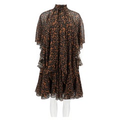 Erdem "Elviretta" Robe Cape en imprimé léopard semi-transparent