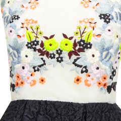 Erdem Faris Runway cream silk blend floral embroideRed cloque dress