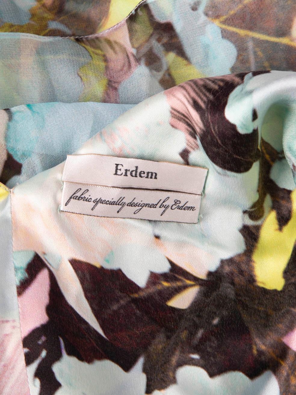 Erdem, robe longueur genou à imprimé floral abstrait, taille M en vente 3