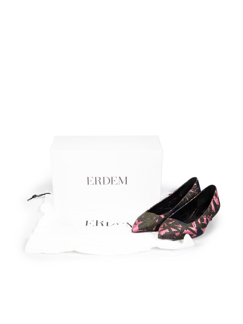 Erdem Floral Embroidered Kitten Heel Pumps Size IT 39.5 2
