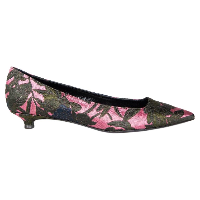 Erdem Floral Embroidered Kitten Heel Pumps Size IT 39.5