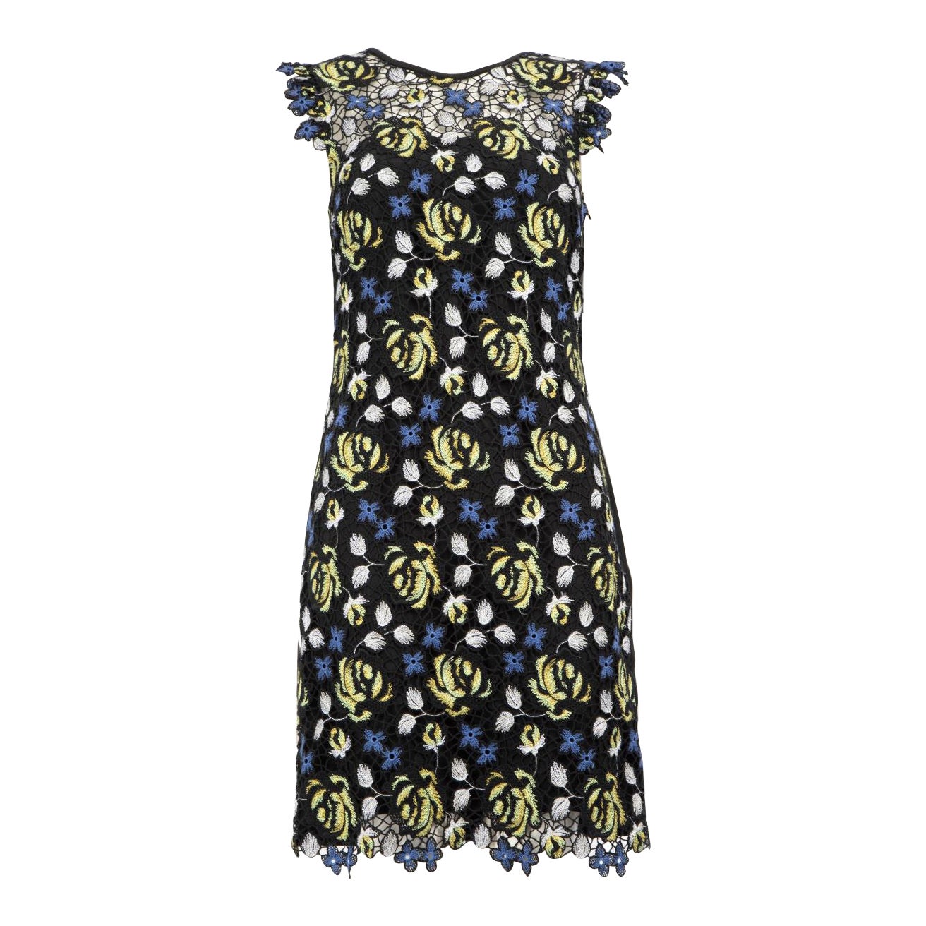 Erdem Knielanges Kleid aus geblümter Spitze Größe S