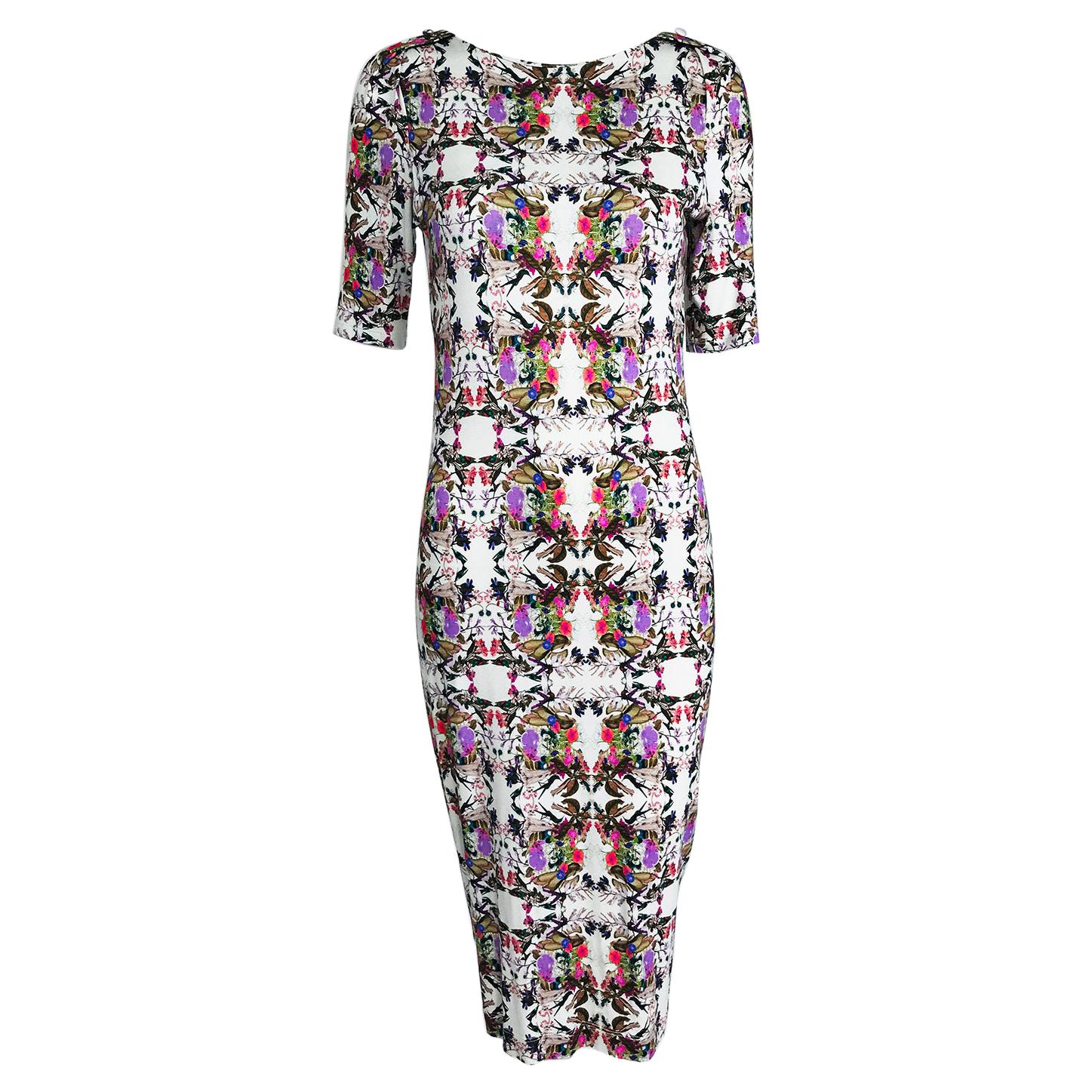 Erdem Floral Mirror Image Print Silky Jersey Dress For Sale at