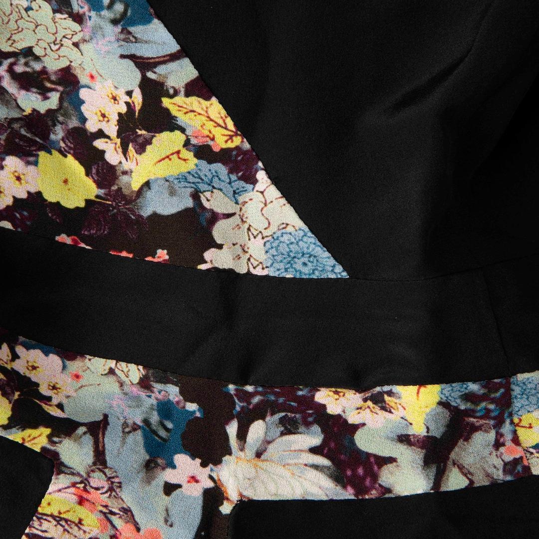 Erdem Floral Panelled Knee Length Dress Size M In Good Condition For Sale In London, GB