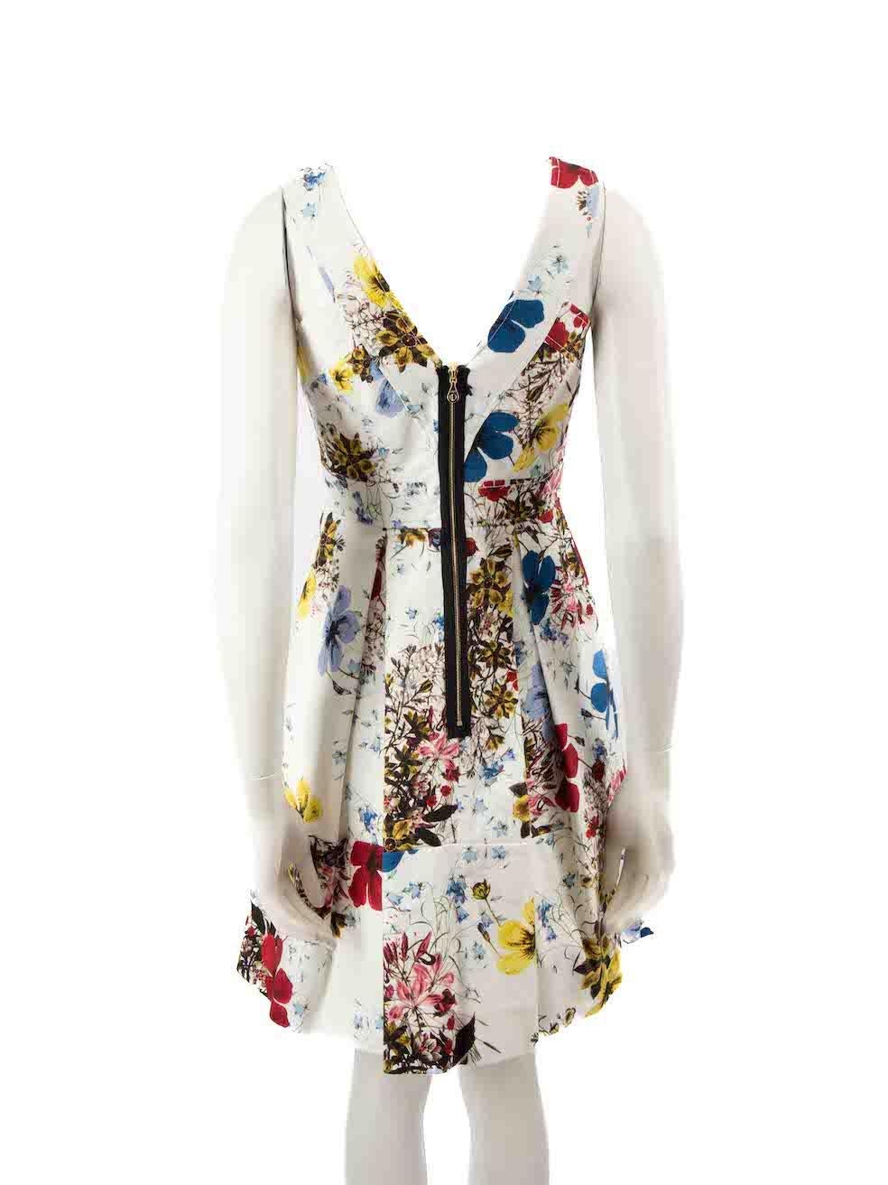 Beige Erdem Robe Fabienne sans manches à motif floral taille S en vente
