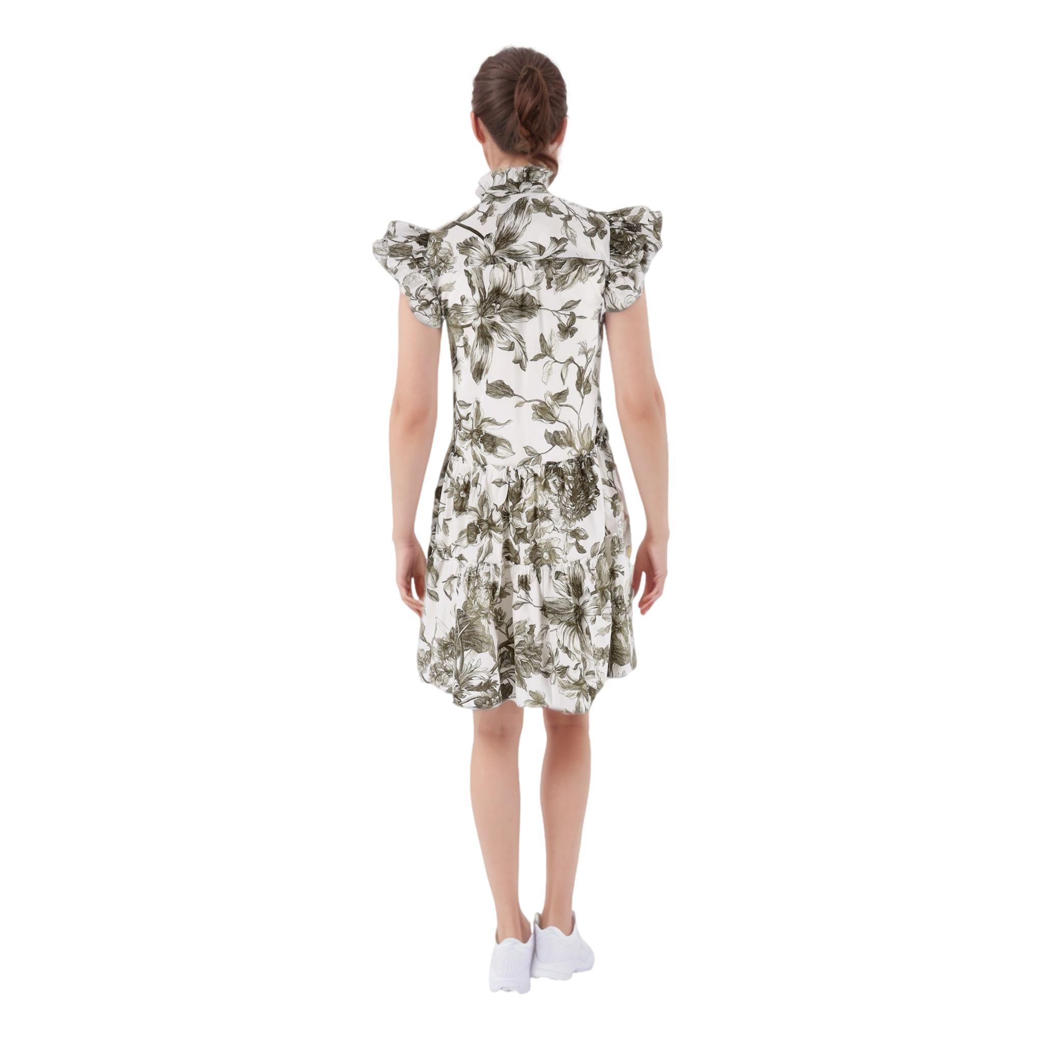 Erdem Floral Print Cotton-Poplin Dress In Excellent Condition In London, GB