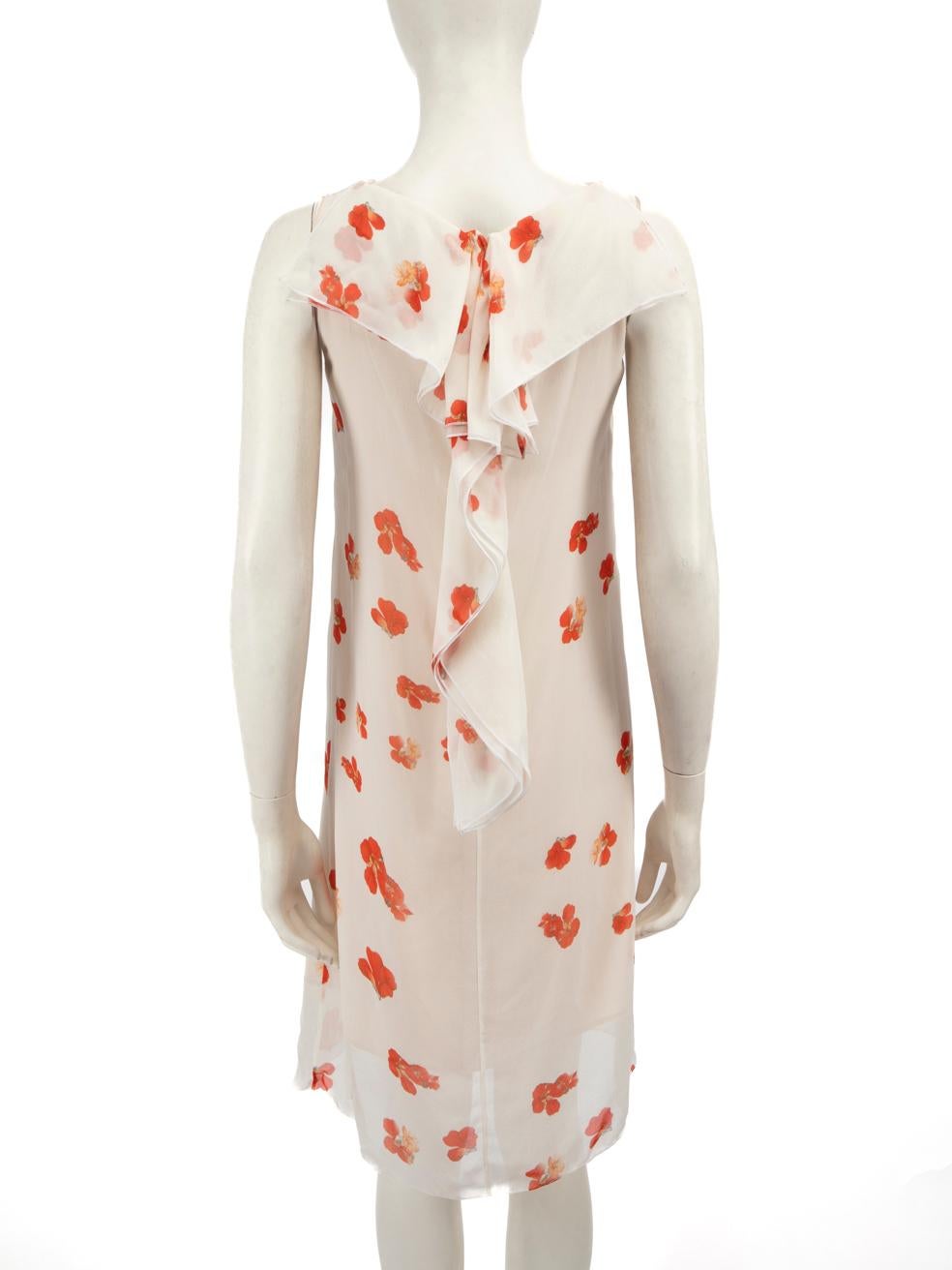 Beige Erdem - Vestito senza maniche al ginocchio con stampa floreale - taglia M.