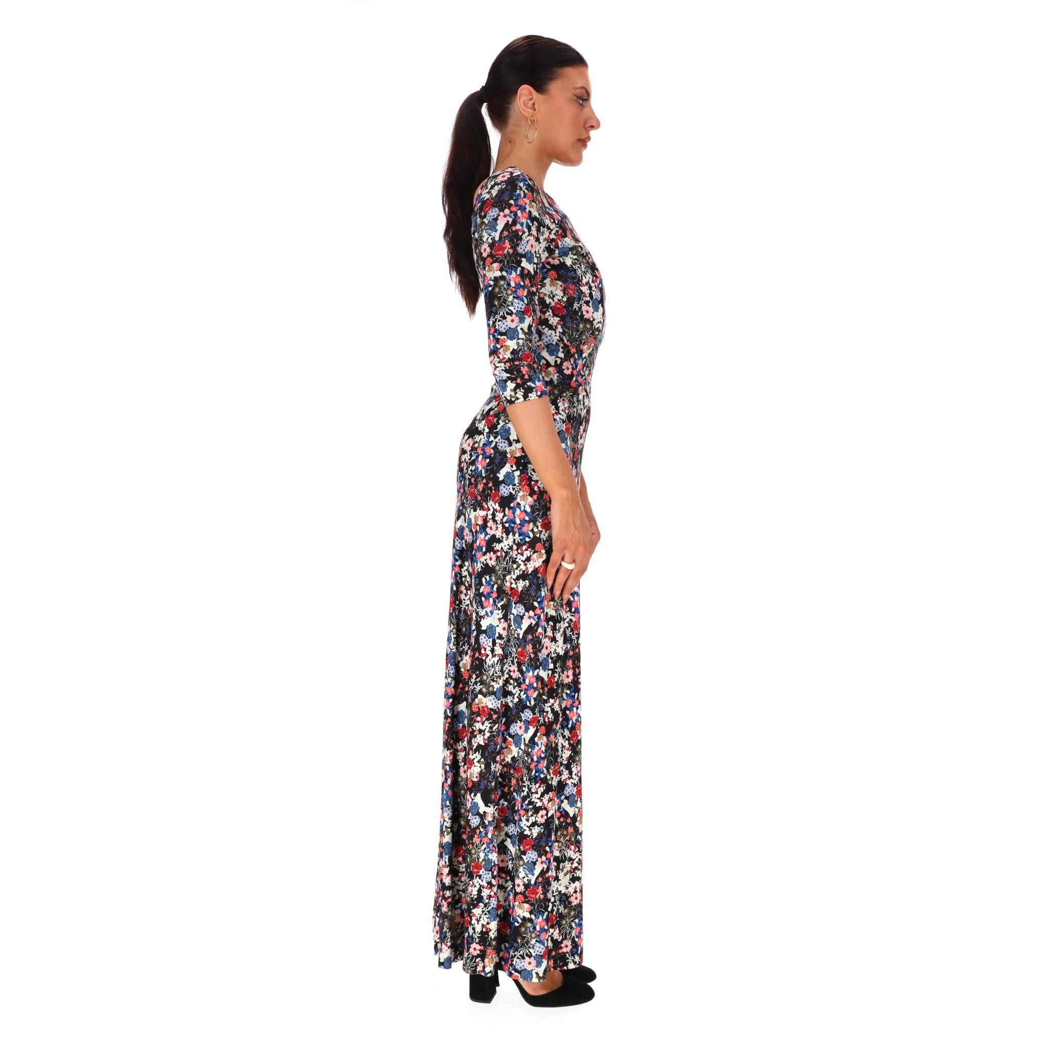 Erdem Maxikleid mit Blumendruck (Schwarz) im Angebot