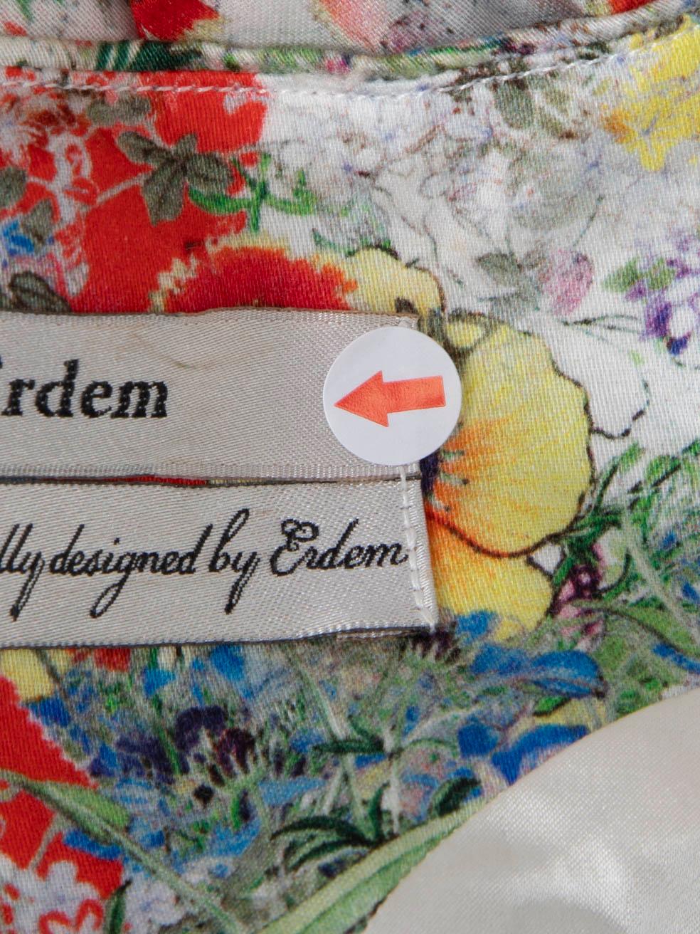 Women's Erdem Floral Print Mid Sleeve Knee Length Dress Size M