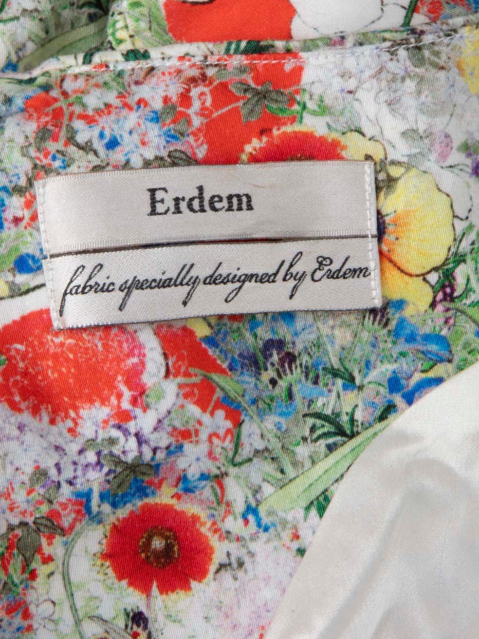 Erdem Floral Print Mid Sleeve Knee Length Dress Size M 1