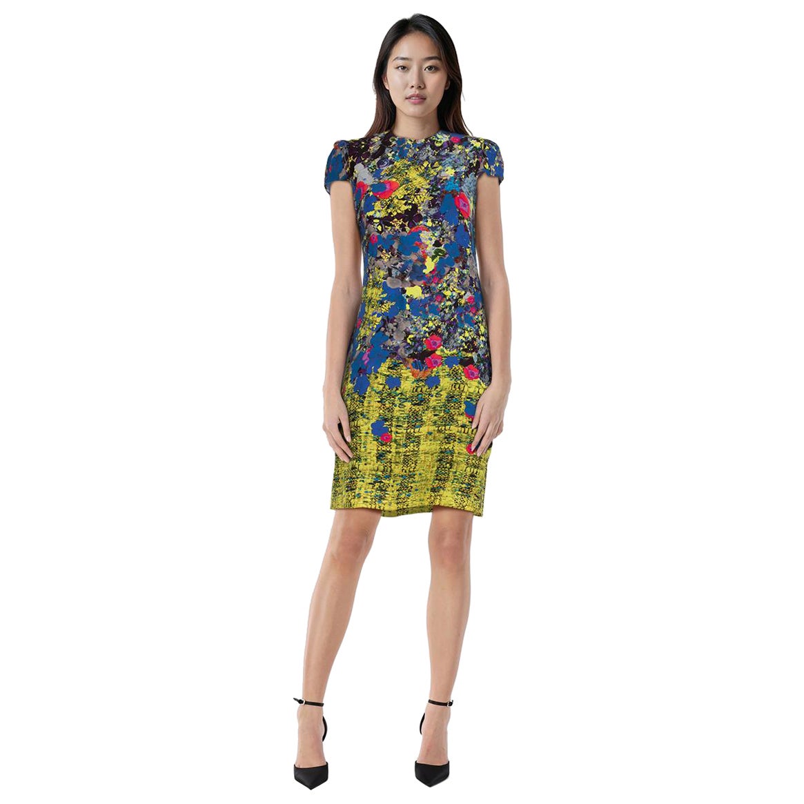 Erdem Floral Print Midi Silk Dress Size S For Sale