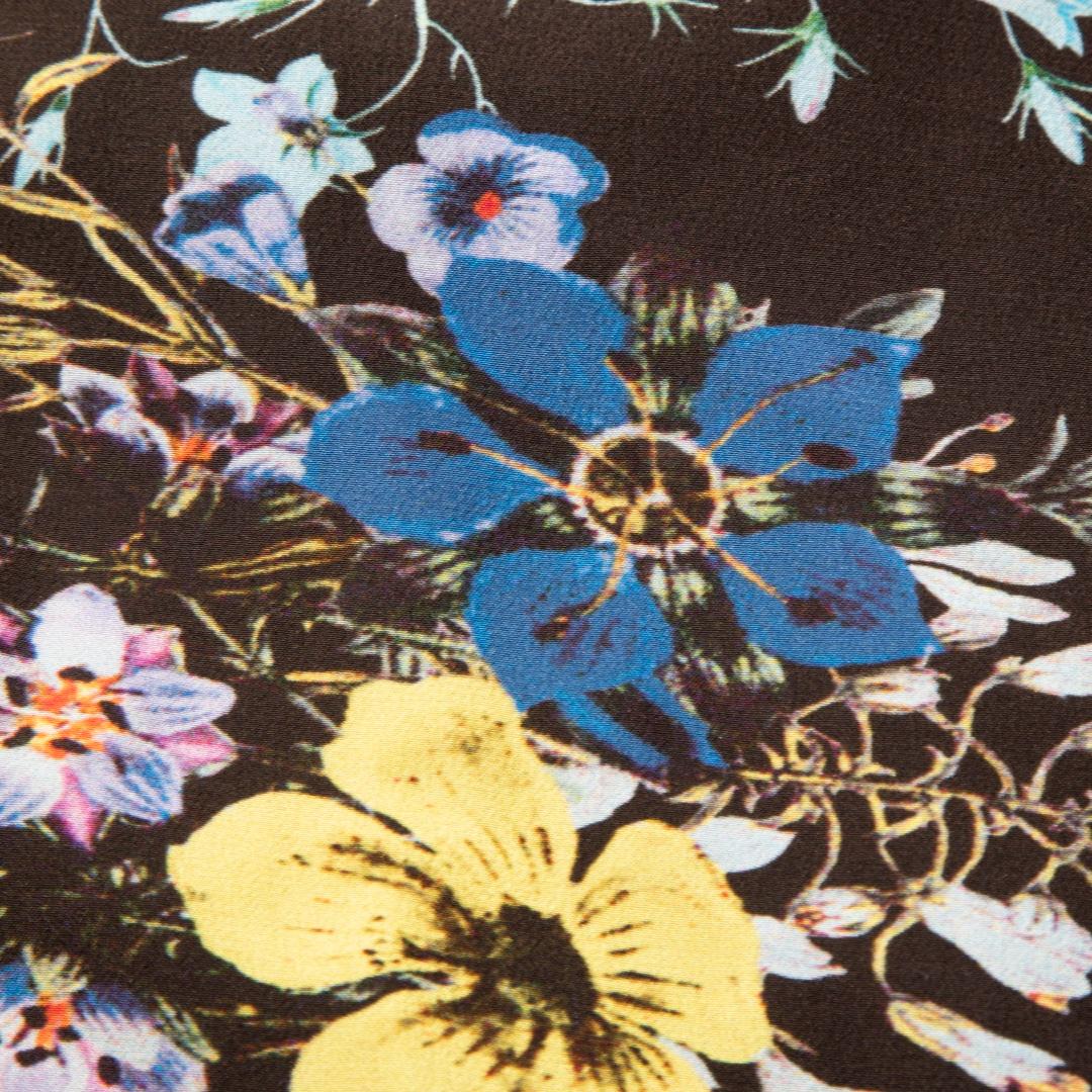 Erdem Floral Print Silk Drop-Waist Mini Dress Size S In Good Condition For Sale In London, GB