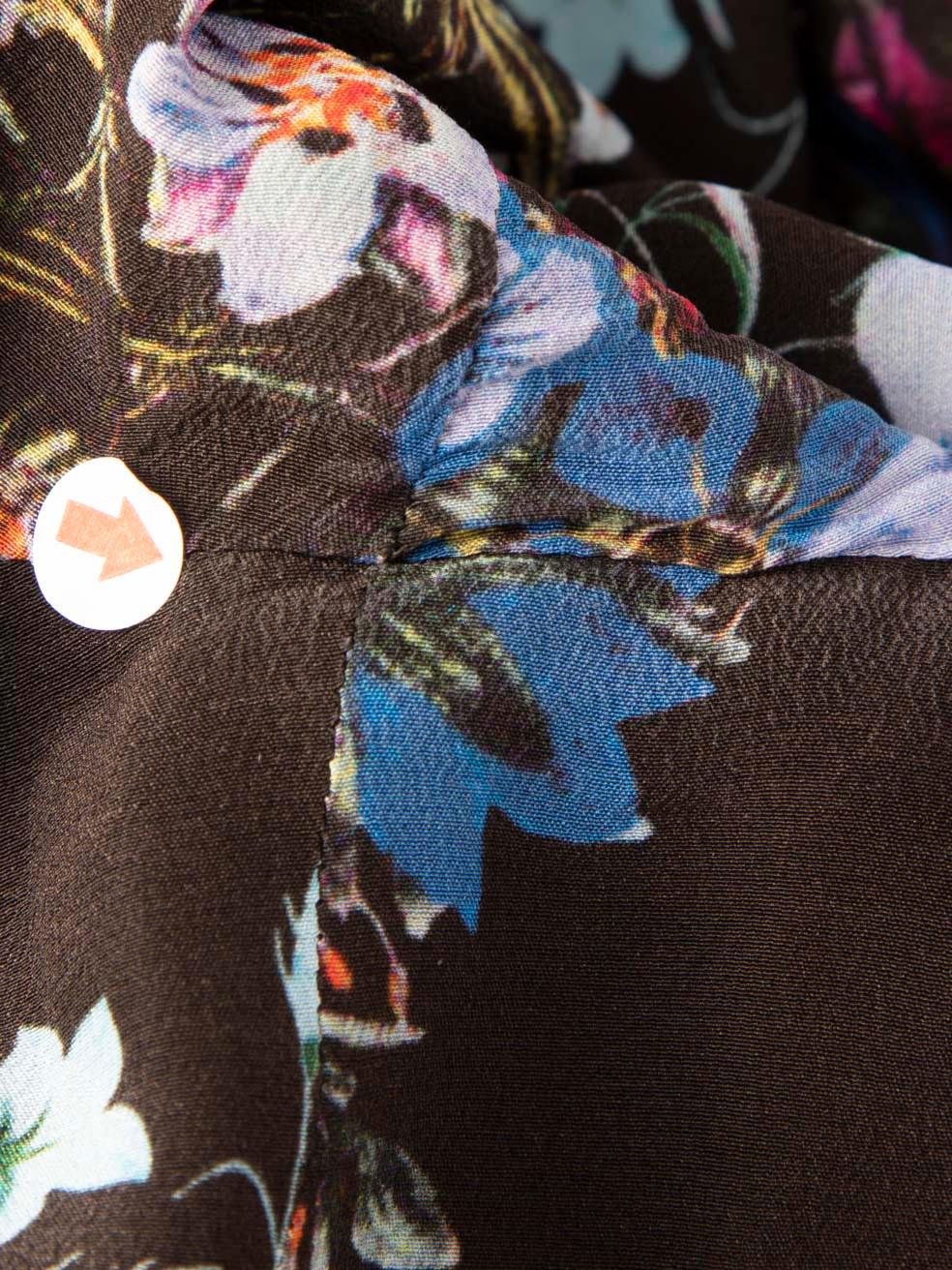 Women's Erdem Floral Print Silk Drop-Waist Mini Dress Size S For Sale
