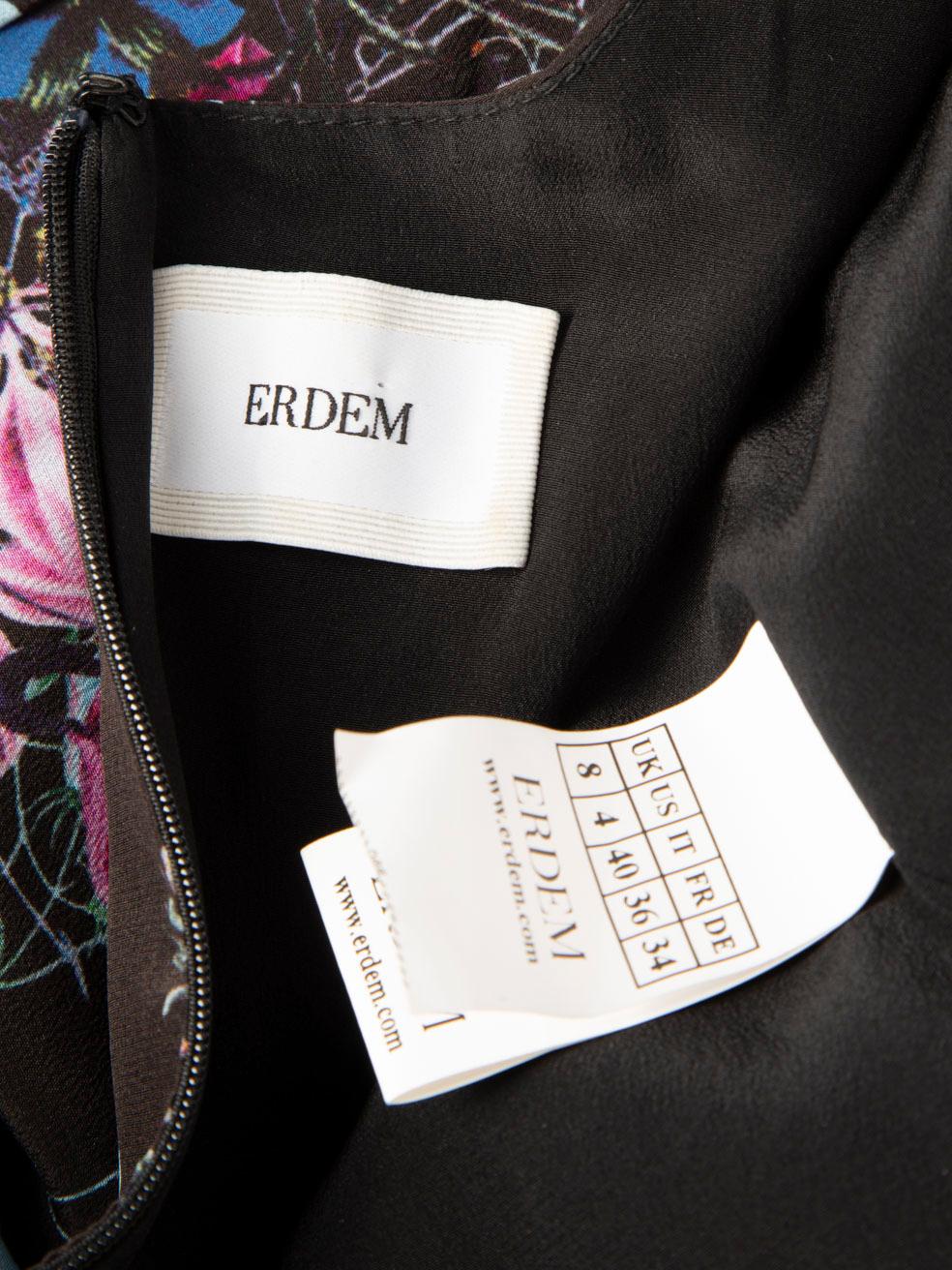 Erdem Floral Print Silk Drop-Waist Mini Dress Size S For Sale 1