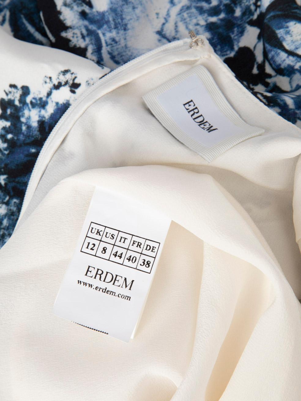 De las mujeres Vestido largo por la rodilla de seda con estampado floral Erdem Talla L en venta
