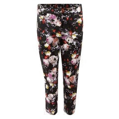 Erdem Slim Leg Cropped Hose mit Blumendruck Größe M