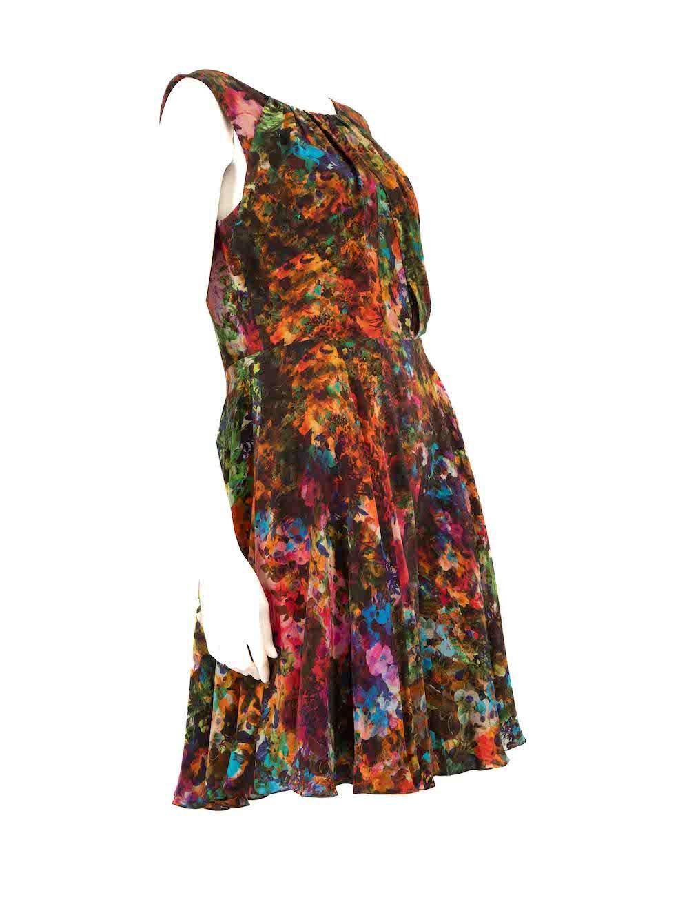 CONDITION is Very good. Hardly any visible wear to dress is evident on this used Erdem designer resale item.
 
 
 
 Details
 
 
 Multicolour - Pink tone
 
 Silk
 
 Knee length dress
 
 Floral print pattern
 
 Round neckline
 
 Sleeveless
 
 Back zip