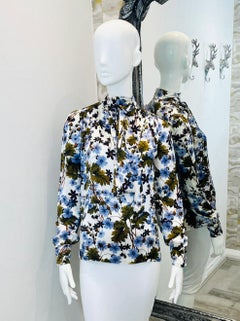 Erdem Floral Tie Neck Top