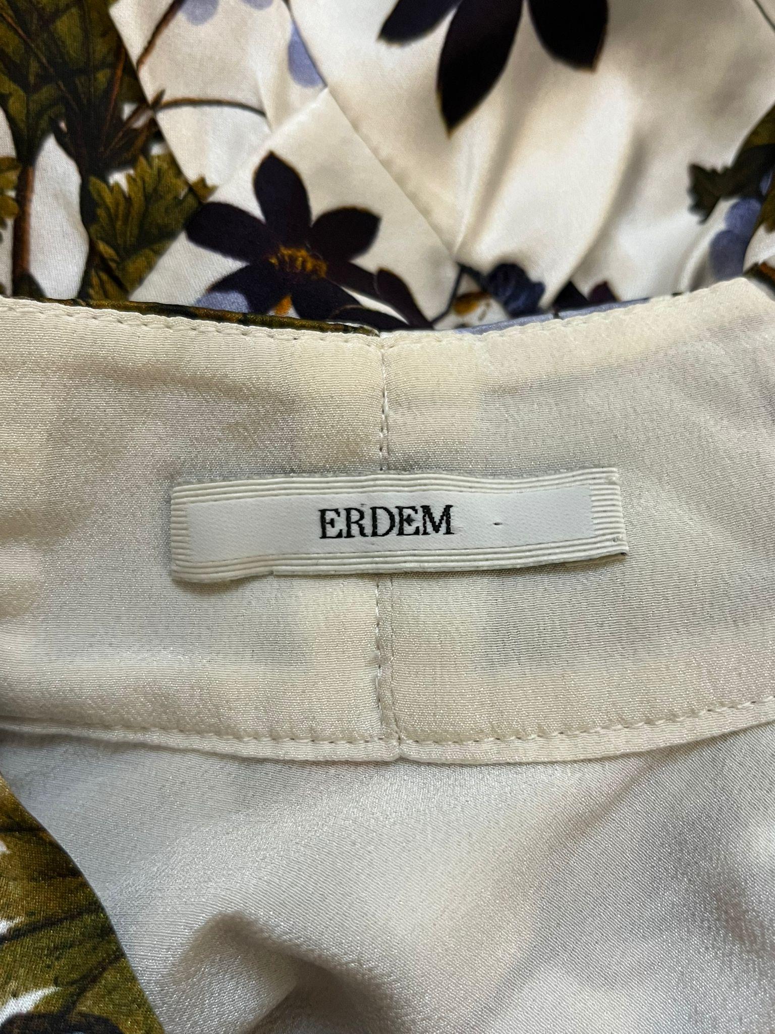 Erdem Floral Tie Neck Top For Sale 1
