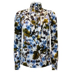 Top con scollo a cravatta floreale di Erdem