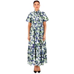 Maxi abito floreale in cotone a strati di Erdem