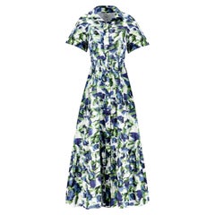 Maxi abito floreale in cotone a strati di Erdem