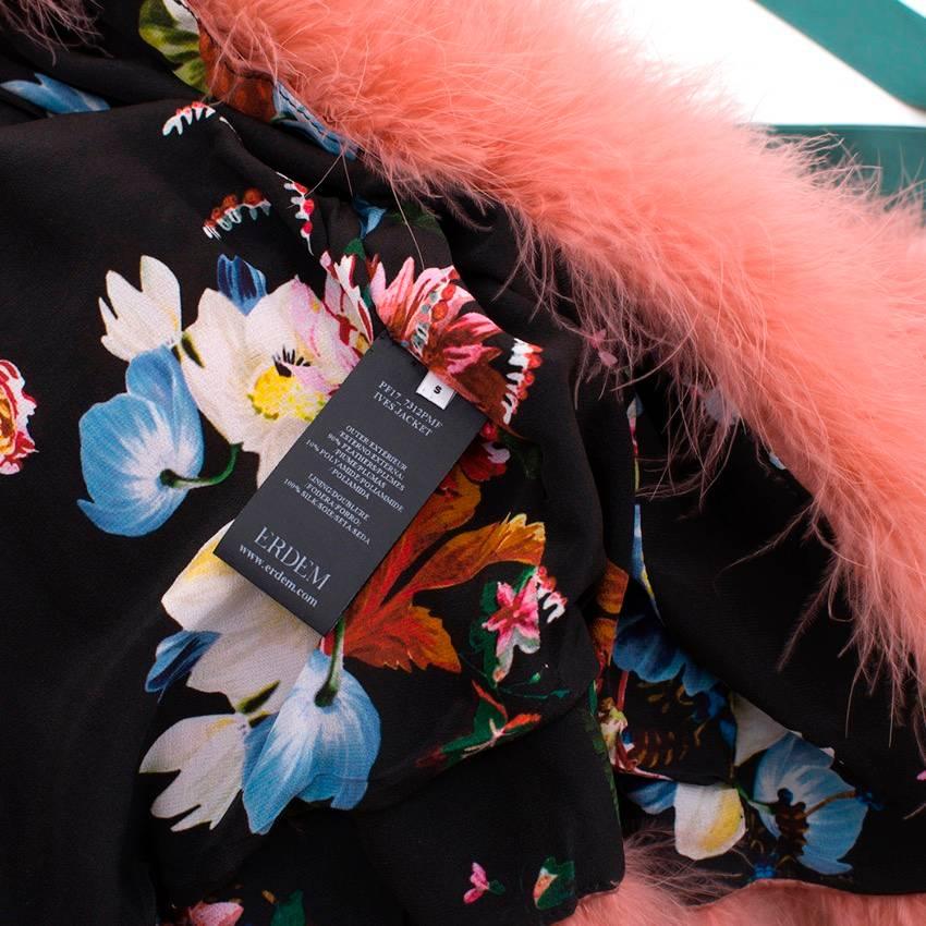 Erdem Ives Cropped Marabou Jacket (Size: US 6/S) In Excellent Condition For Sale In London, GB