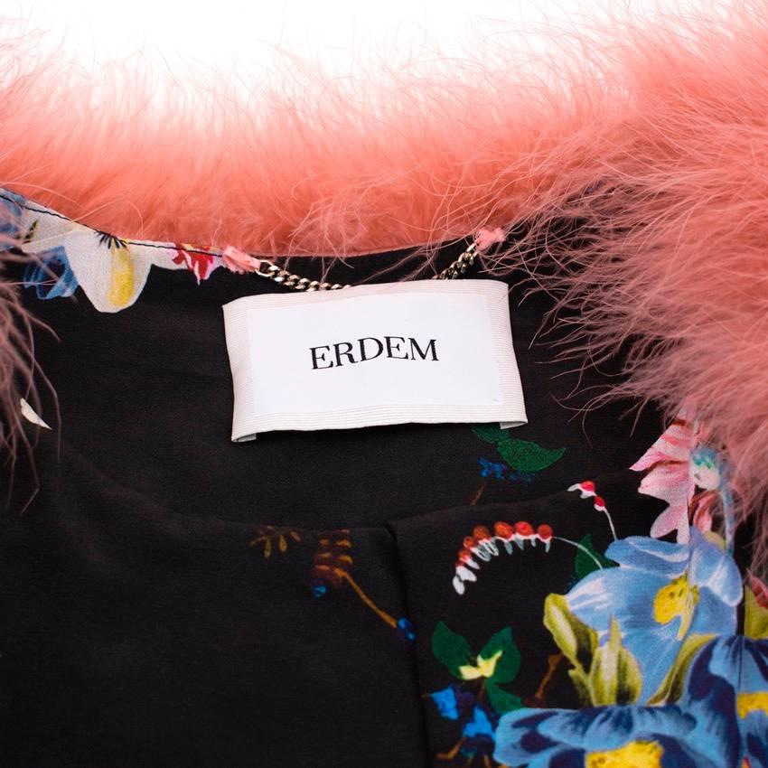 Women's Erdem Ives Cropped Marabou Jacket (Size: US 6/S) For Sale