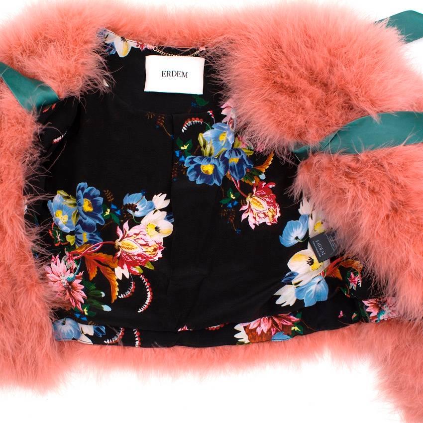 Erdem Ives Cropped Marabou Jacket (Size: US 6/S) For Sale 1