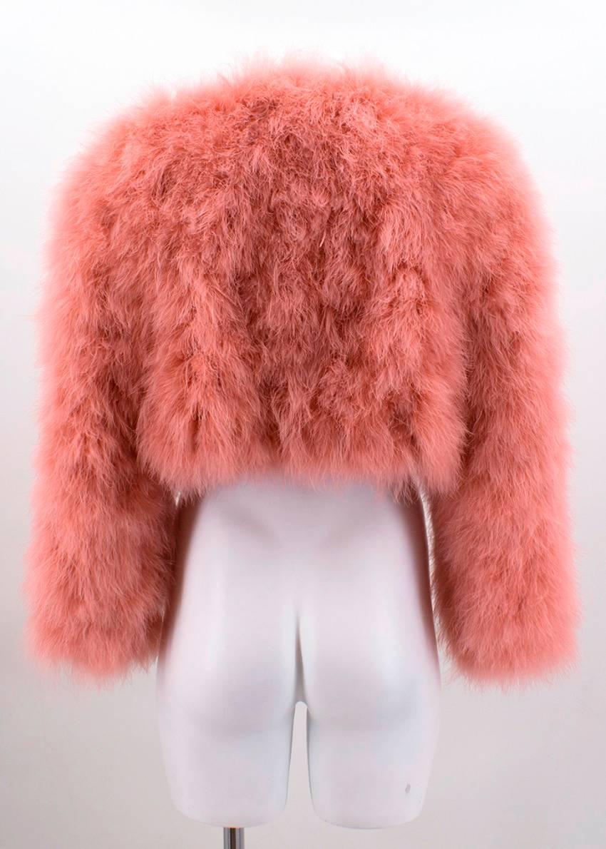 Erdem Ives Cropped Marabou Jacket (Size: US 6/S) For Sale 3